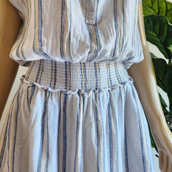 Rails Linen Angelina Dress Grated Print White Color Size M NWT Women Vacation - Picture 4 of 15
